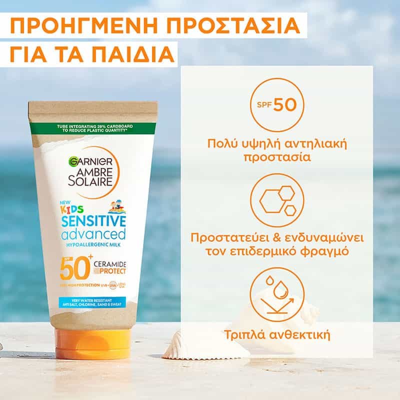 Παιδικό Αντηλιακό Γαλάκτωμα SPF50+ & για Ευαίσθητες Επιδερμίδες